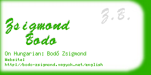 zsigmond bodo business card
